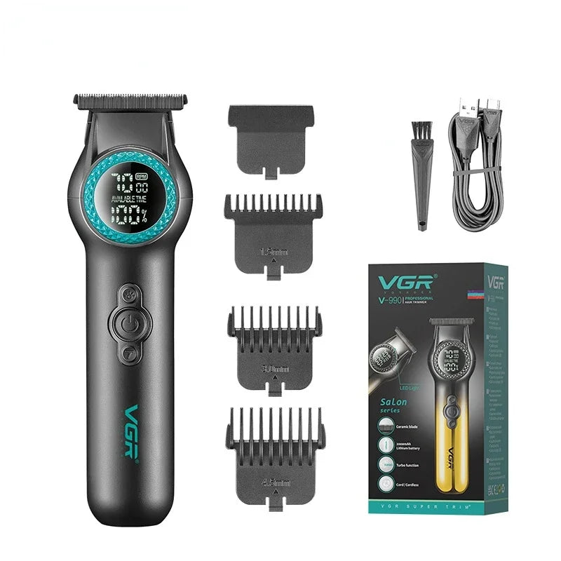 VGR Hair Trimmer Professional Barber Hair Clipper Electric 8000 RPM Hair Cutting Machine Haircut Cordless Trimmer for Men V-990
