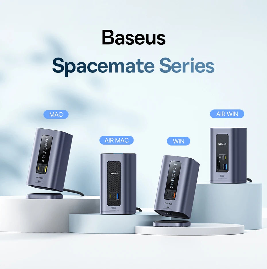 Baseus 12‑in‑1 USB‑C HUB | DisplayPort + HDMI 4K@60Hz MST, USB 3.2, RJ45, PD 100W Docking Station