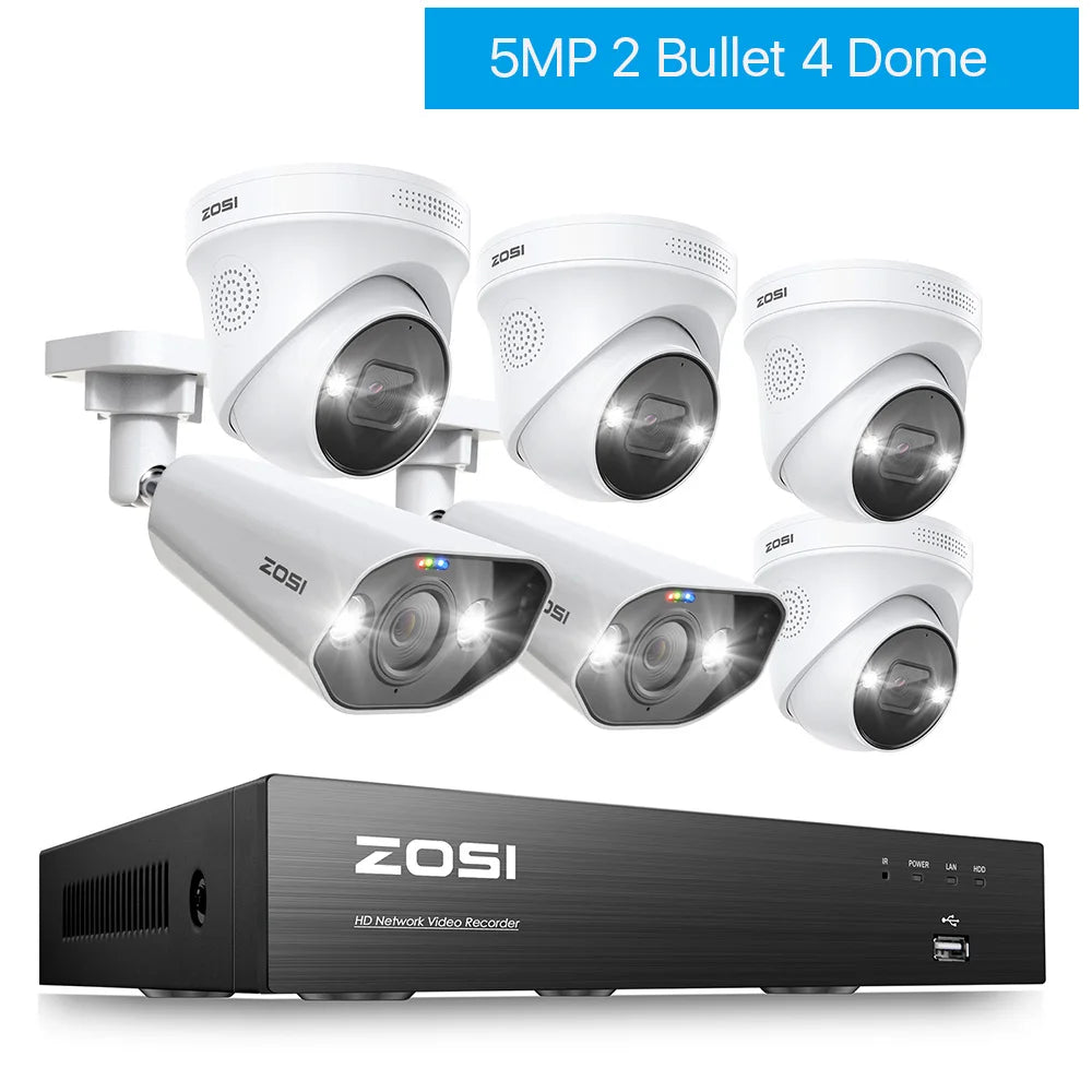 ZOSI 4K 8MP PoE Security Camera System – AI Human/Vehicle Detection