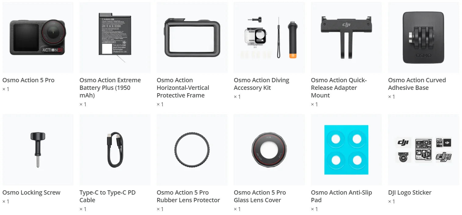 DJI Osmo Action 5 Pro – 1/1.3" Sensor, Dual High‑Brightness OLED Touchscreens