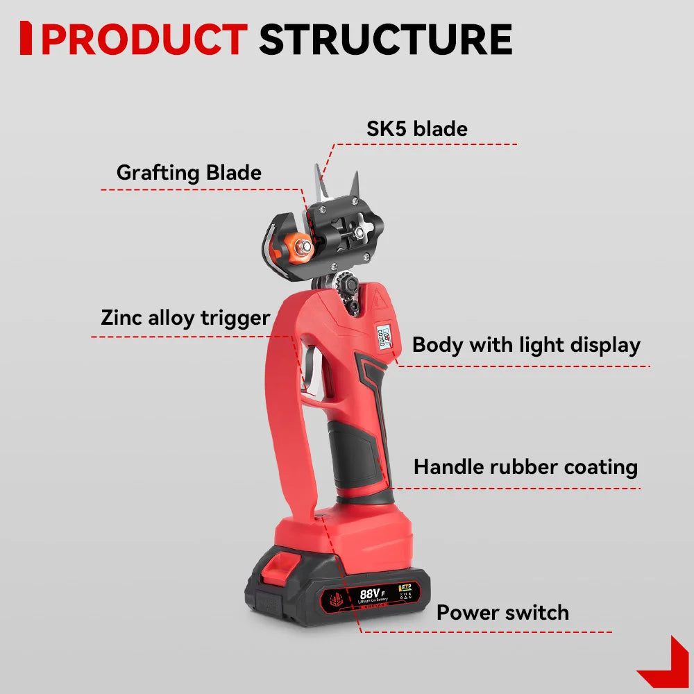 ONEVAN 2‑in‑1 Brushless Grafting Machine & Electric Pruner | Branch Cutter, Tree Grafting Tool