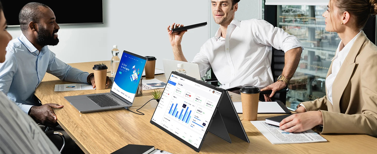 EVICIV 15.6" Dual Portable Monitor 1080P FHD With 360° Flip External Computer Display For PC Laptop Mac Phone Xbox PS4/5 Switch - Limetastore