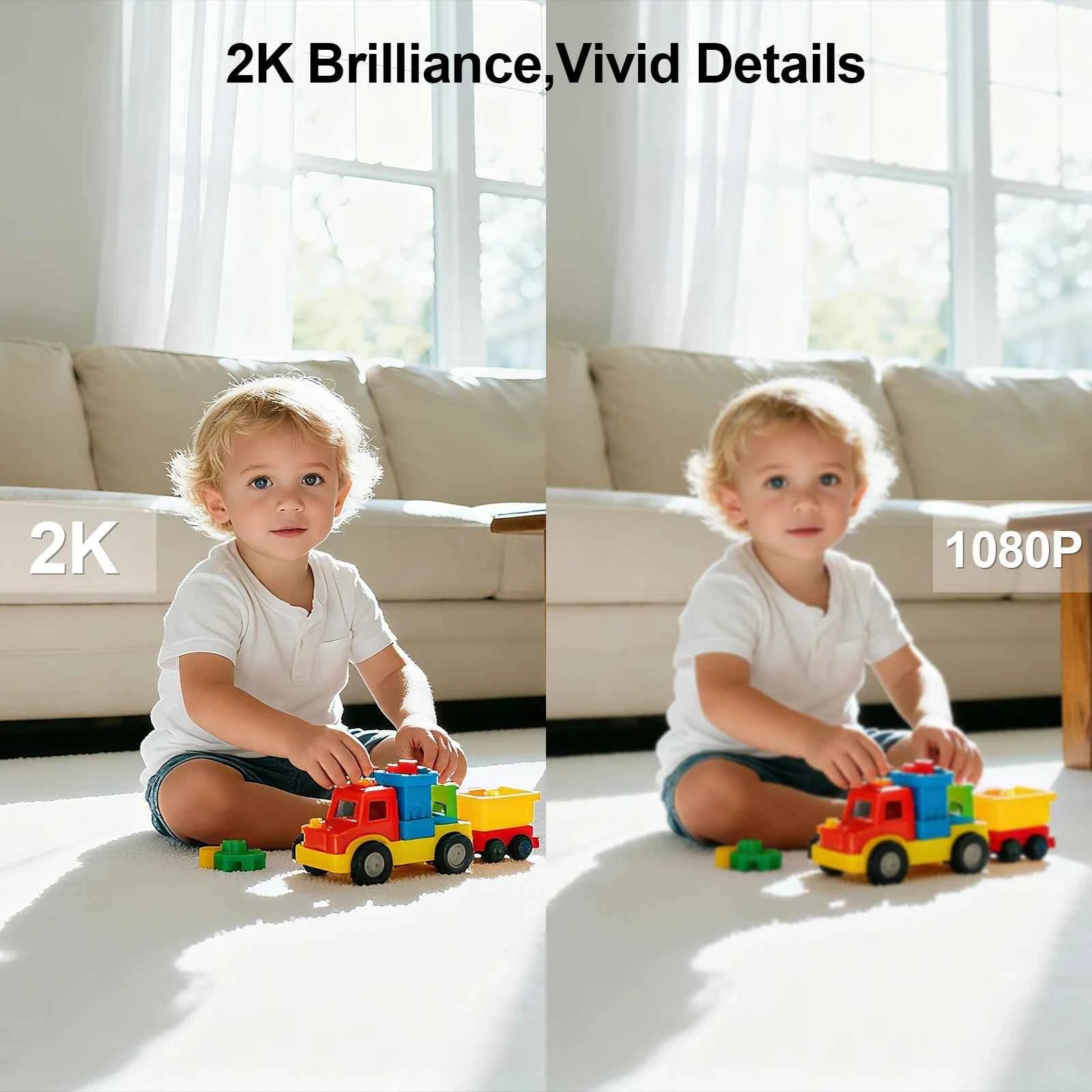 ARCCTV 4MP WiFi Surveillance Baby Monitor Camera HD Two Way Talk IR Night Vision Security PTZ Camera 360° View Auto Tracking - Limetastore