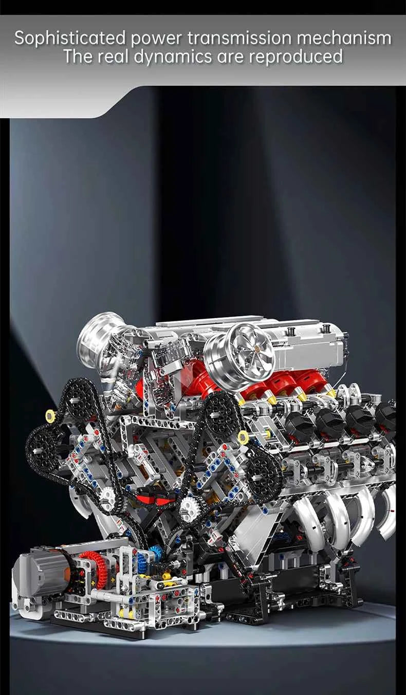 Mould King 10130 F488 Supercar V8 Engine Building Set | Technical Car Part - Limetastore