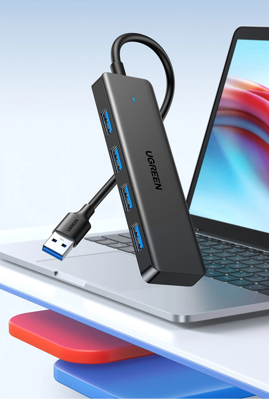 UGREEN 4‑Port USB 3.0 Hub Slim with 5Gbps Data Transfer – USB Expansion Splitter