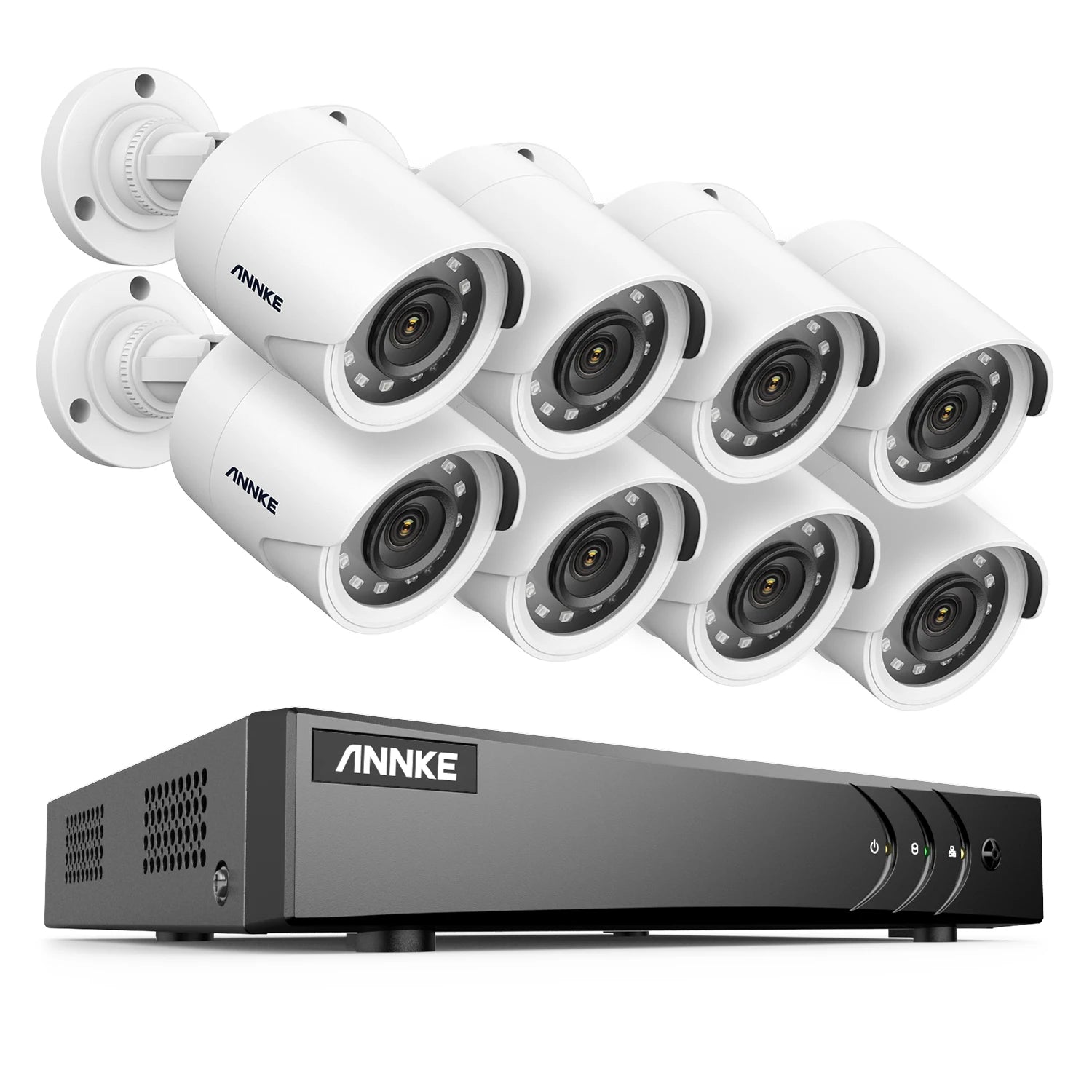 ANNKE 1080P H.265+ CCTV System | 8CH DVR, 2MP Bullet Cameras, IP66 Outdoor