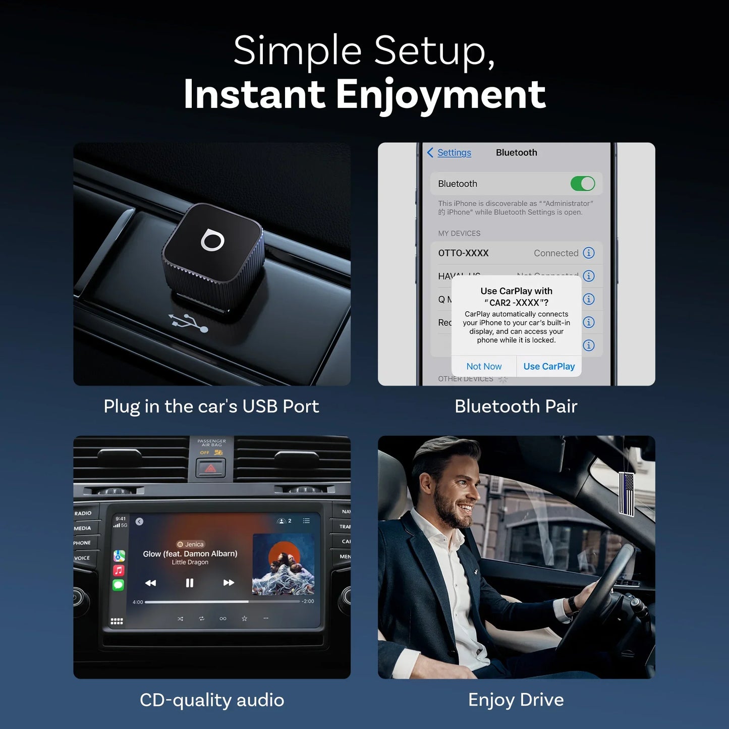 OTTOCAST Cube MINI Slim Wireless CarPlay Adapter