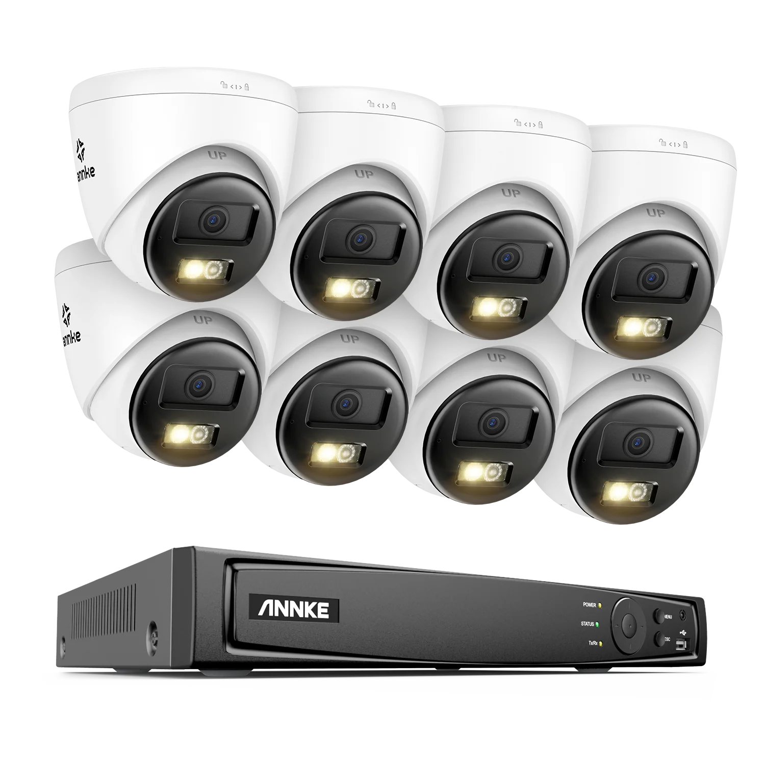 ANNKE 4K 8MP PoE CCTV System | 8CH NVR, Two‑Way Audio, Human & Vehicle Detection, 4mm Lens