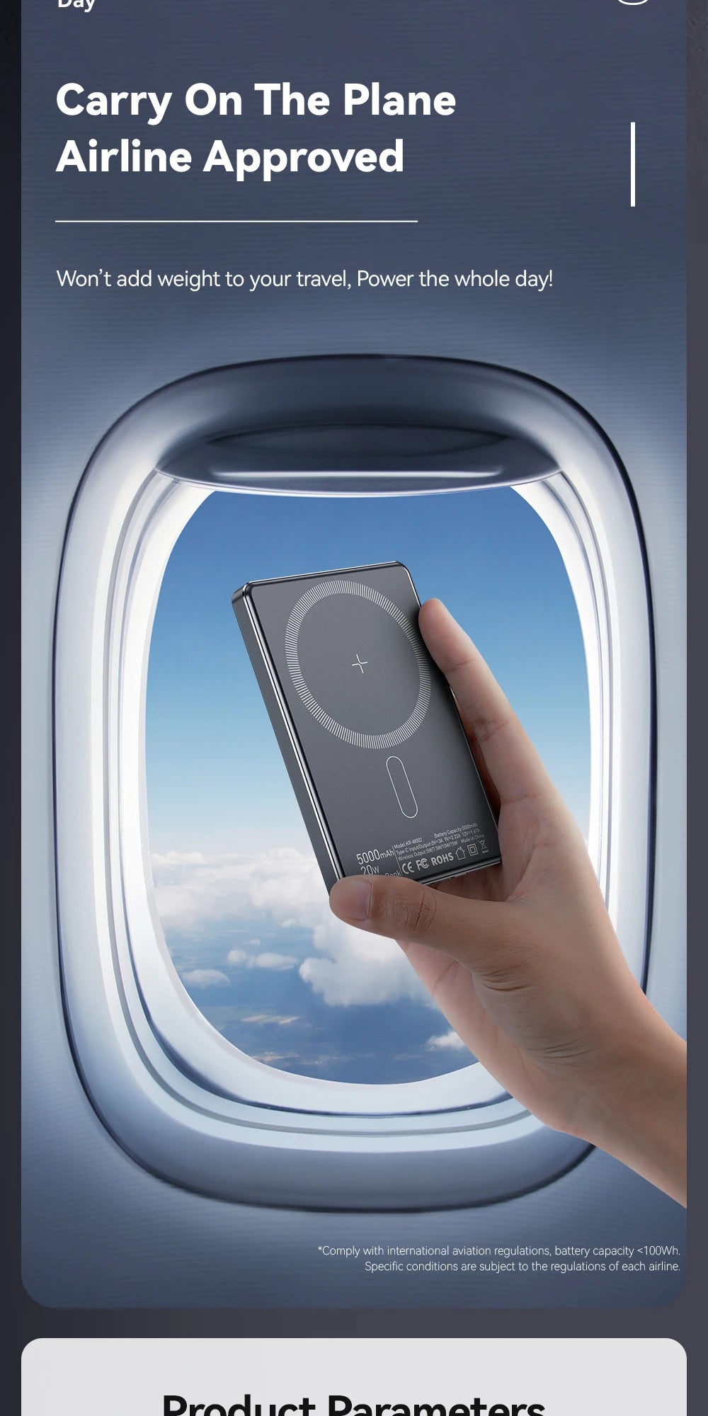 ESSAGER Thin Magnetic Wireless Power Bank 20W 5000mAh MagSafe