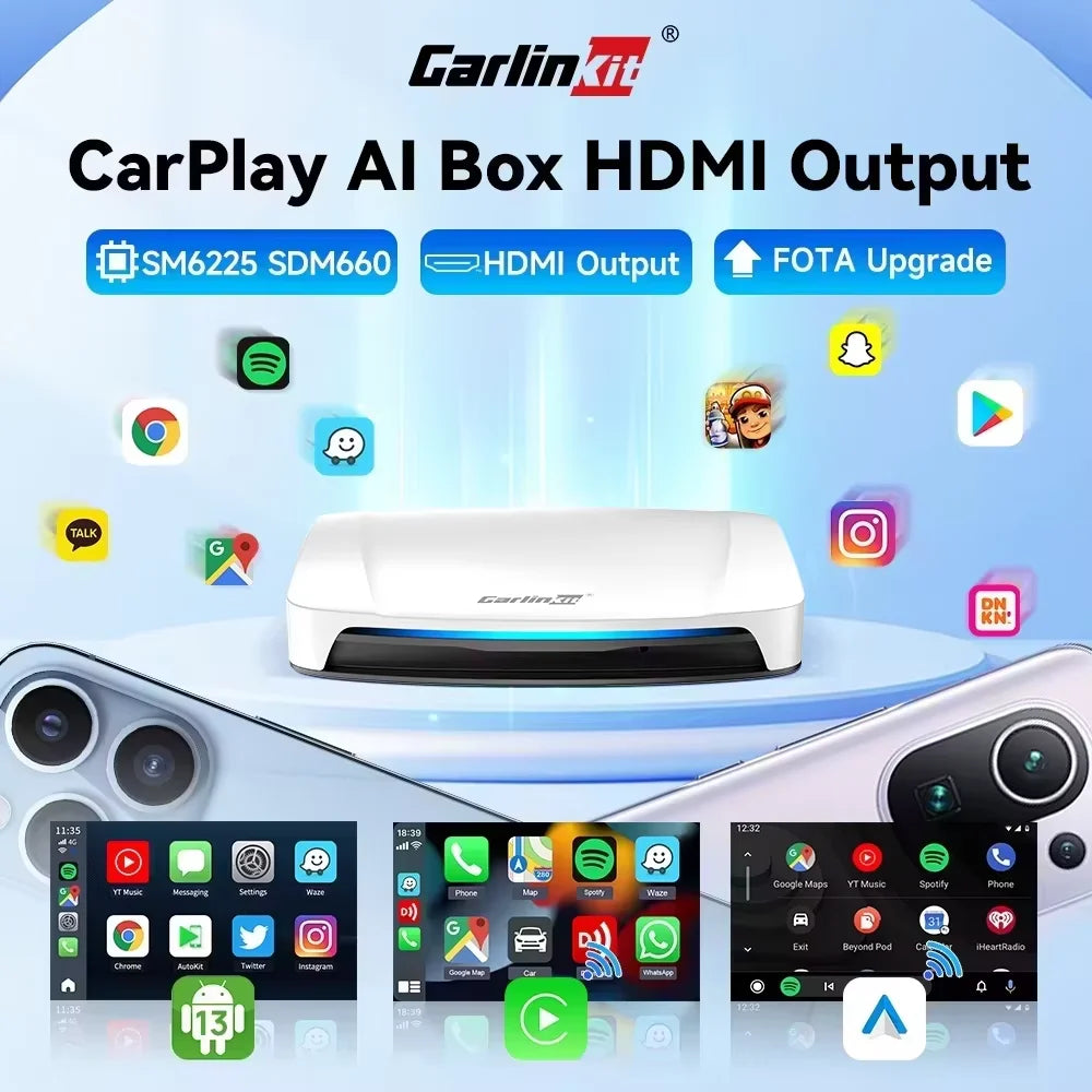 CarlinKit Android 13 SDM660 HDMI Wireless CarPlay AI Box