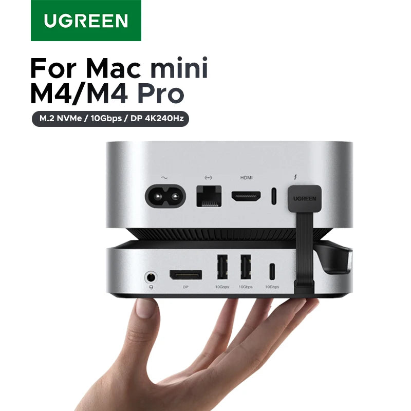UGREEN Mac Mini Docking Station with 4K240Hz DisplayPort, M.2 NVMe SSD Slot