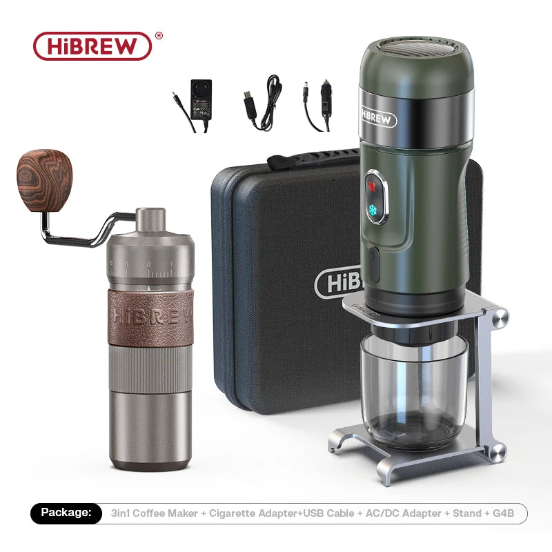 HiBREW brezžični prenosni aparat za espresso – električni potovalni kavni aparat s hitrim segrevanjem