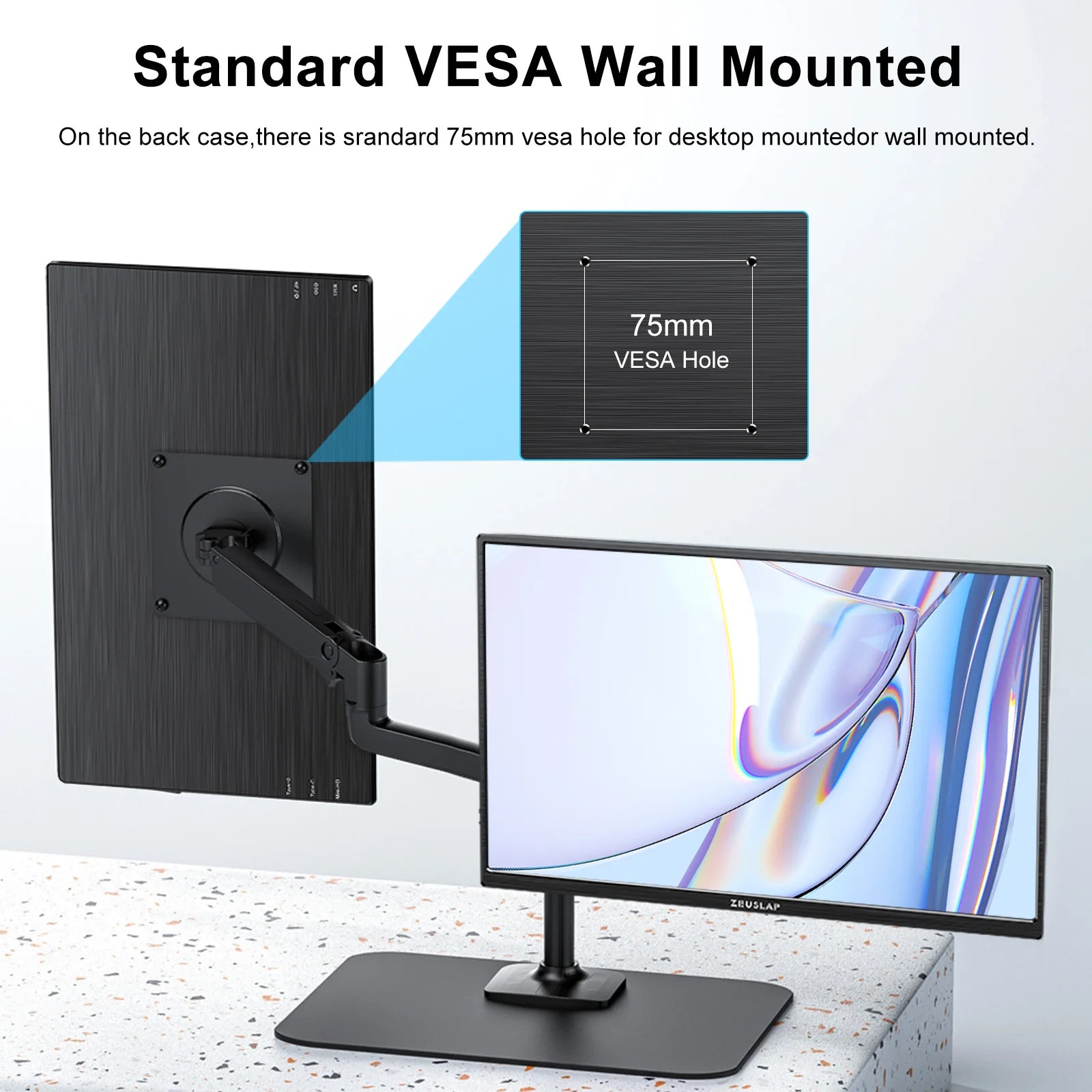 ZEUSLAP 14" Portable Monitor | 1920×1200 WUXGA, 16:10, 100% sRGB, 300 nits