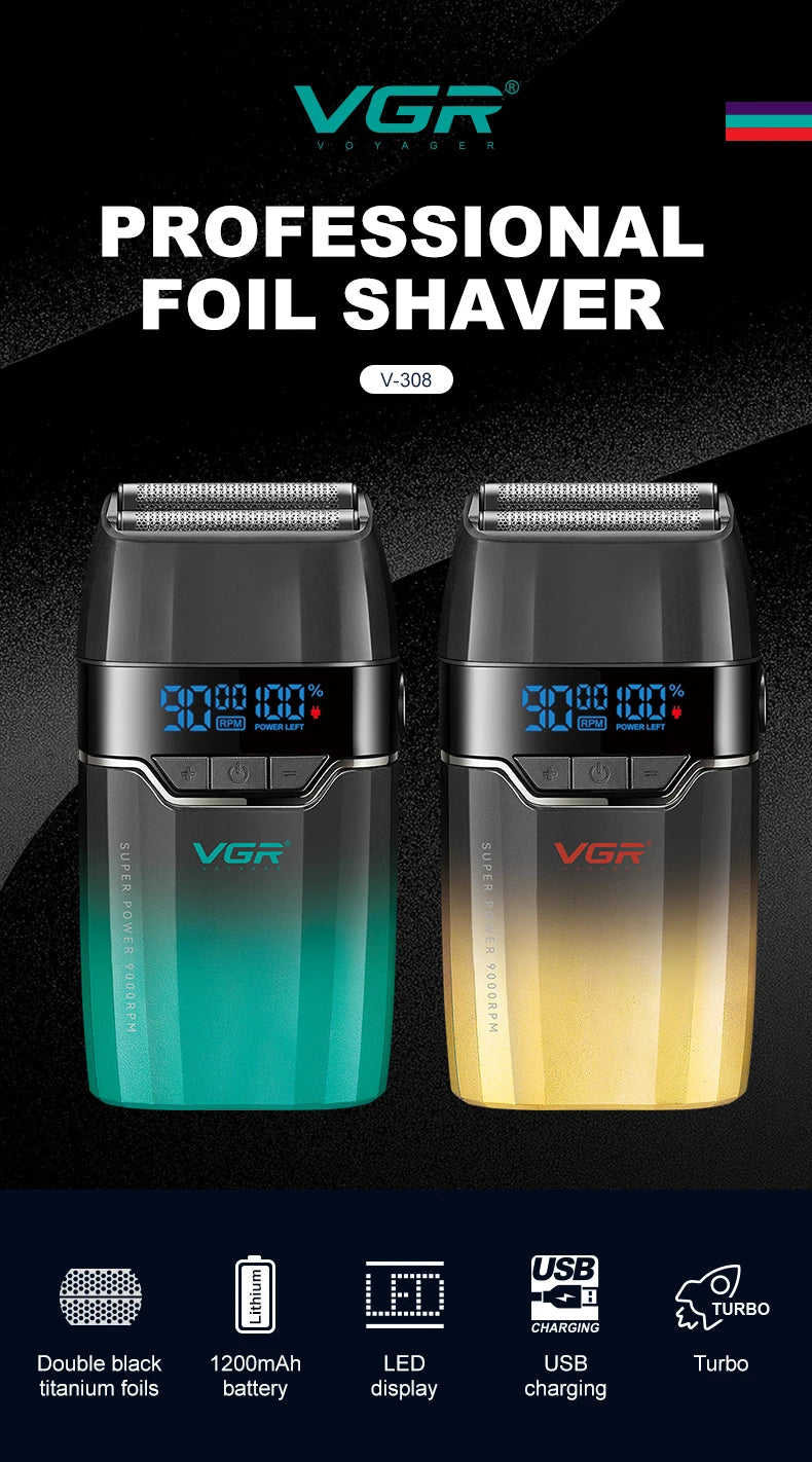 VGR Hair Trimmer Professional Hair Cutting Machine Electric Hair Clipper Shaver Barber Metal Trimmer for Men V-003 V-906 V-308