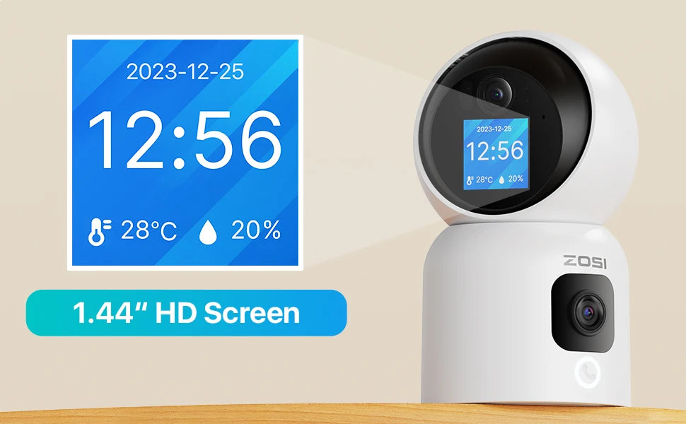 ZOSI Smart Baby Cam – WiFi PTZ Indoor Camera with AI Auto‑Tracking, 360° Panoramic View