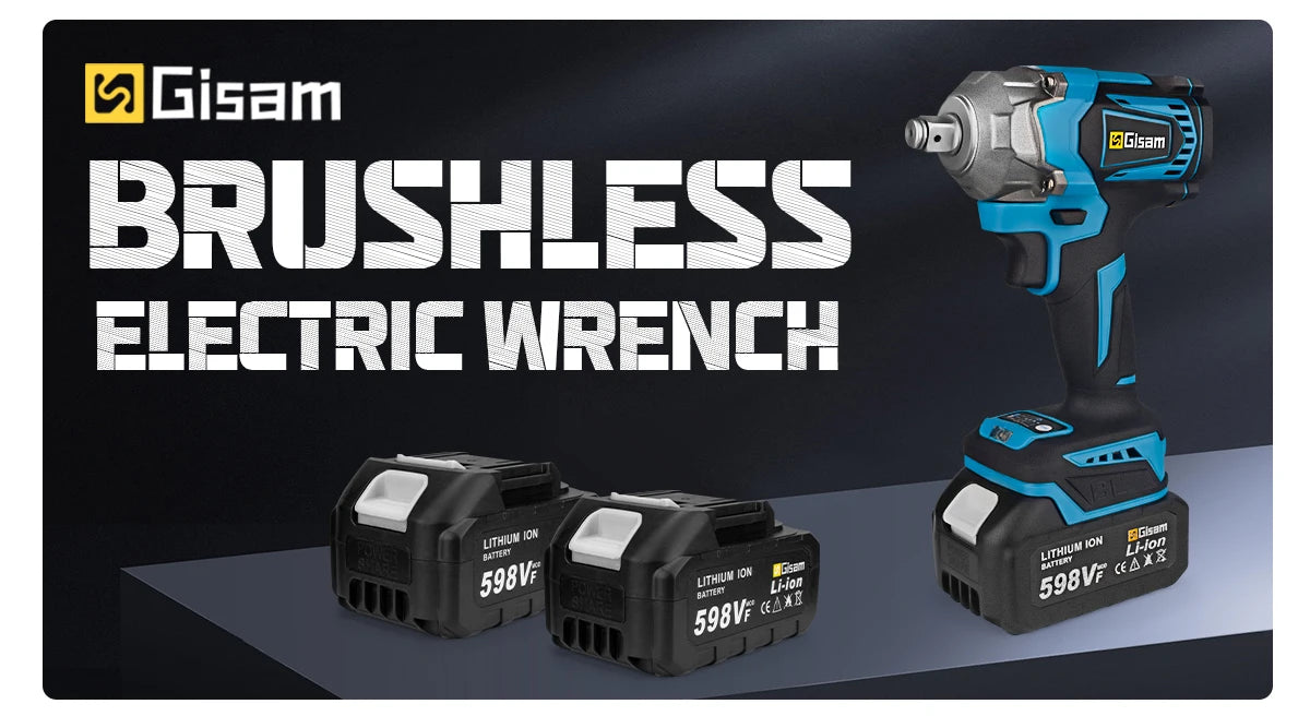 Gisam 1200N.m Brushless Impact Wrench 1/2" for Makita 18V