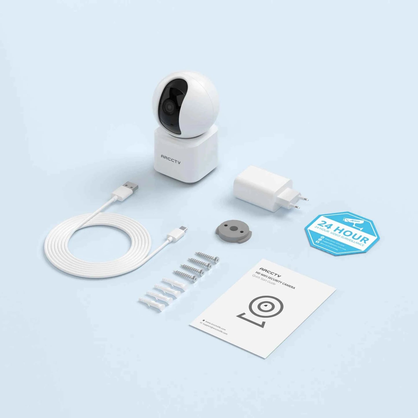 ARCCTV 4MP WiFi Surveillance Baby Monitor Camera HD Two Way Talk IR Night Vision Security PTZ Camera 360° View Auto Tracking - Limetastore