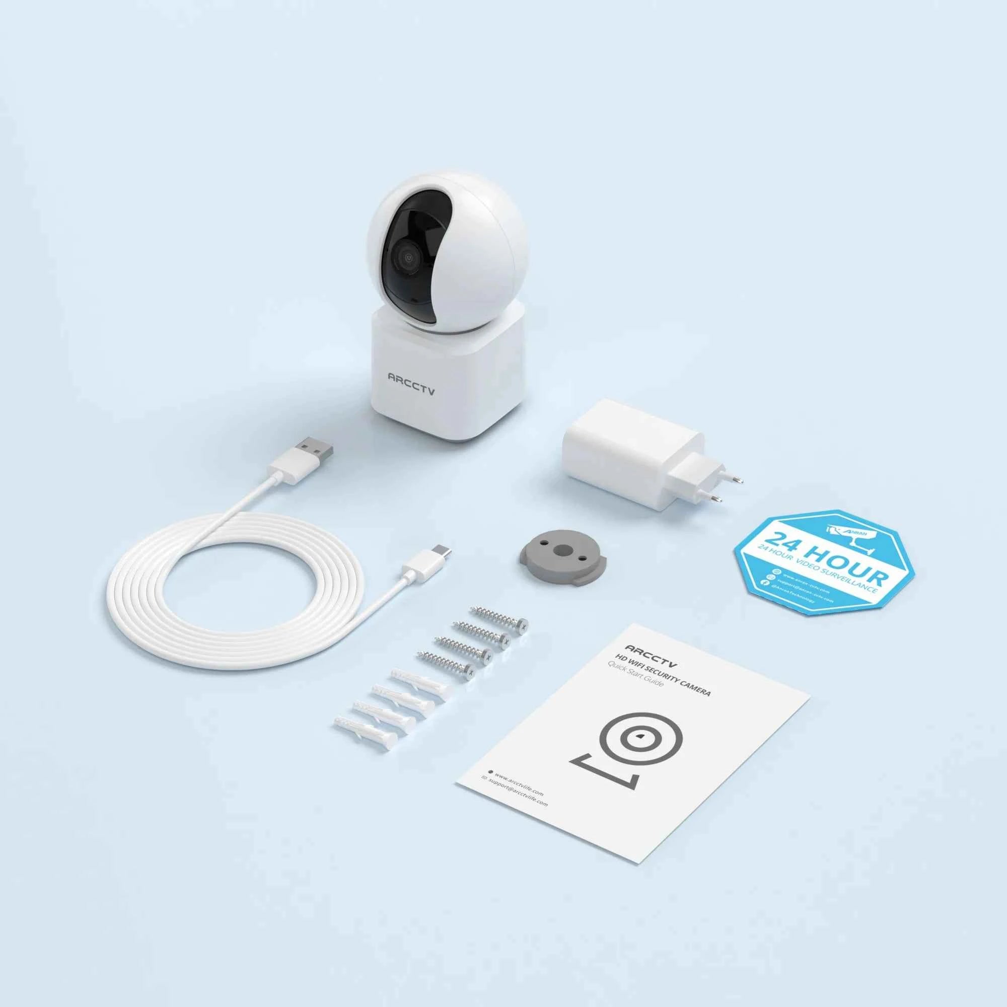 ARCCTV 4MP WiFi Surveillance Baby Monitor Camera HD Two Way Talk IR Night Vision Security PTZ Camera 360° View Auto Tracking - Limetastore