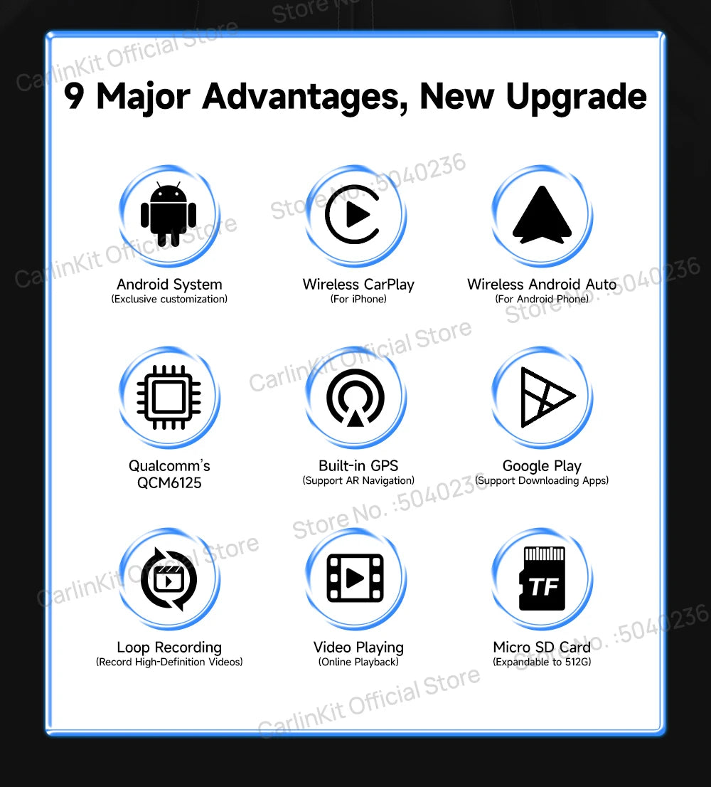 CarlinKit Android 13 8‑Core 8+128GB Wireless CarPlay AI Box