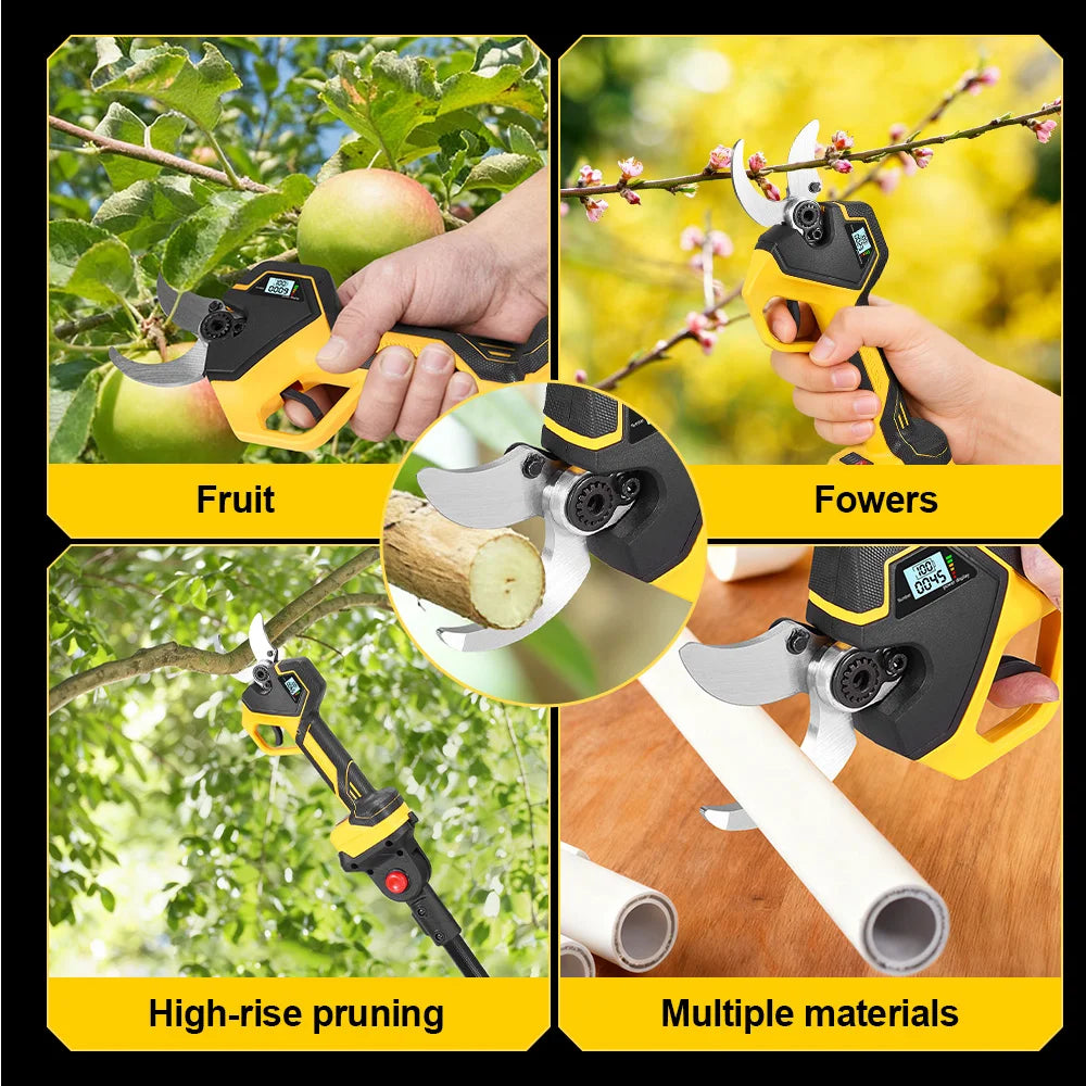 MELLWIN Brushless 50MM Electric Pruner Shear With 180CM Telescoping Pole Garden Pole Pruner Shear Tool For Makita 18VBattery Pin - Limetastore