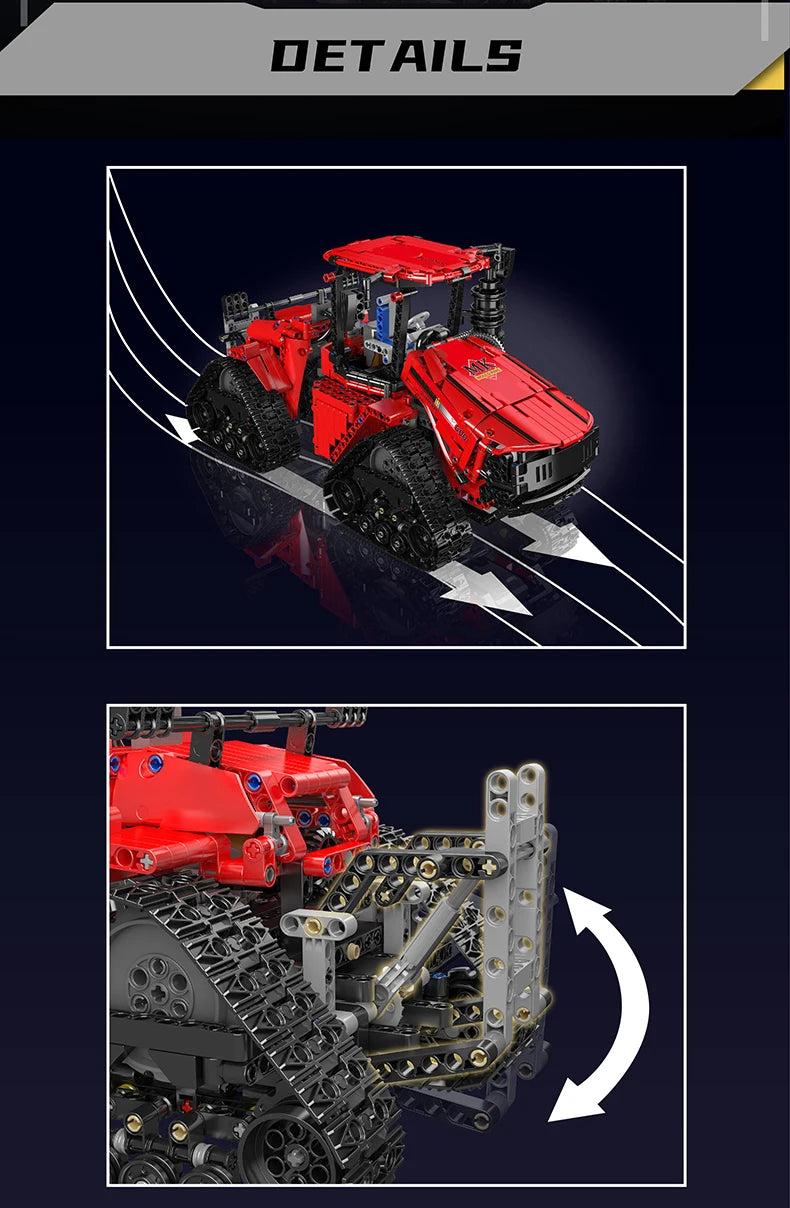 Mould King 18020 Pneumatic Crawler Tractor | RC MOC-35270 Technical Farm Truck Building Block Set - Limetastore