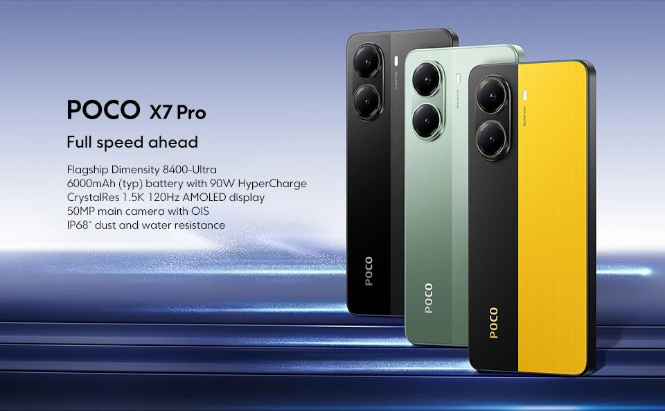 POCO X7 Pro 5G Smartphone Global Version Dimensity 8400-Ultra 50MP camera 6.67" 120Hz display  90W 6000mAh Battery NFC - Limetastore