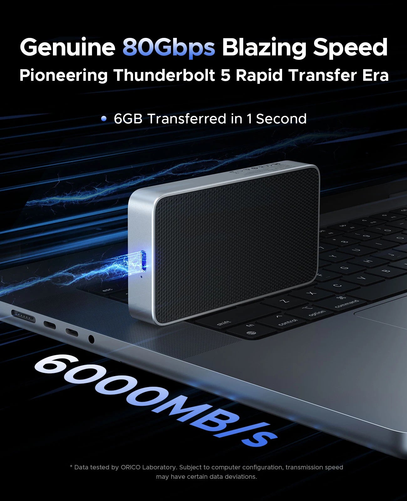 ORICO 80Gbps Thunderbolt 5‑Compatible M.2 NVMe SSD Enclosure with JHL9480 Chip