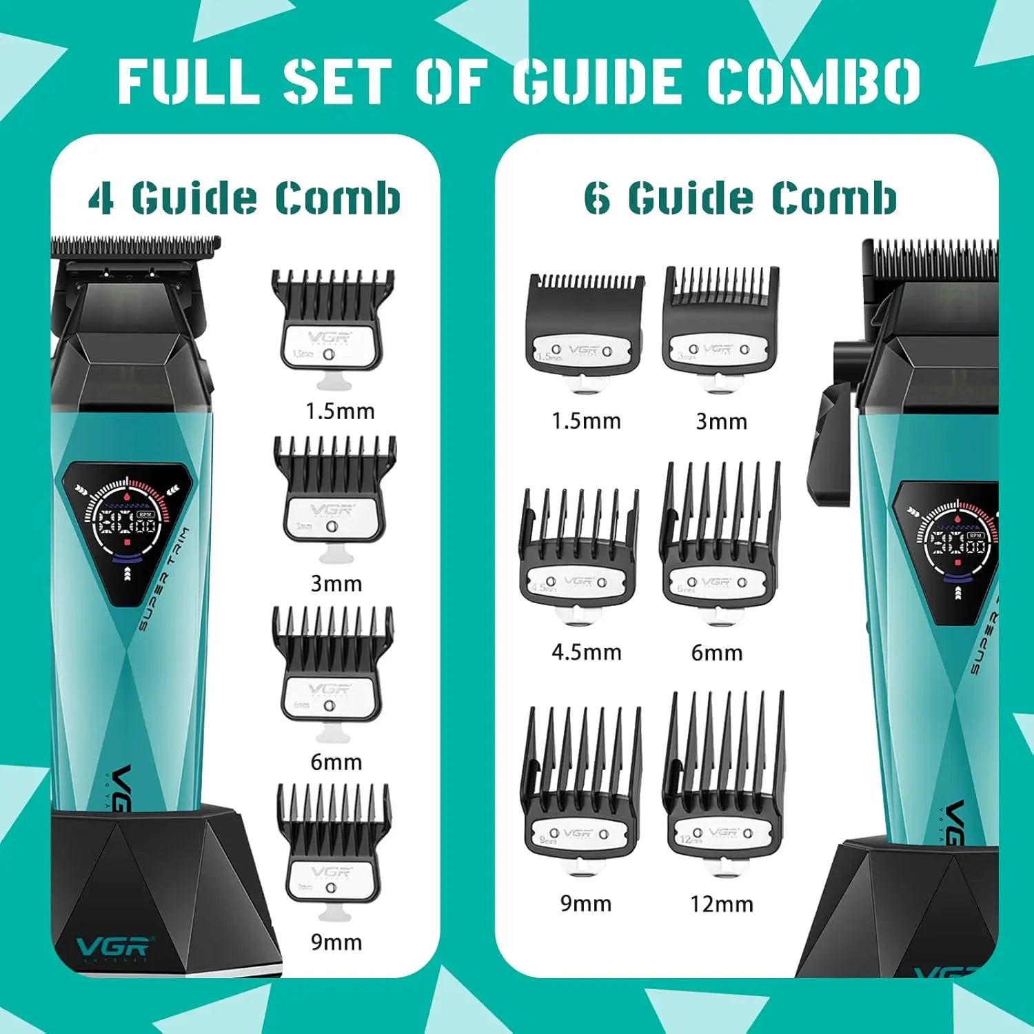 VGR Trimmer Electric Shaver Adjustable Hair Cutting Machine Cordless Clipper Barber Mini Beard Trimmer Trimmer for Men V-877 S3