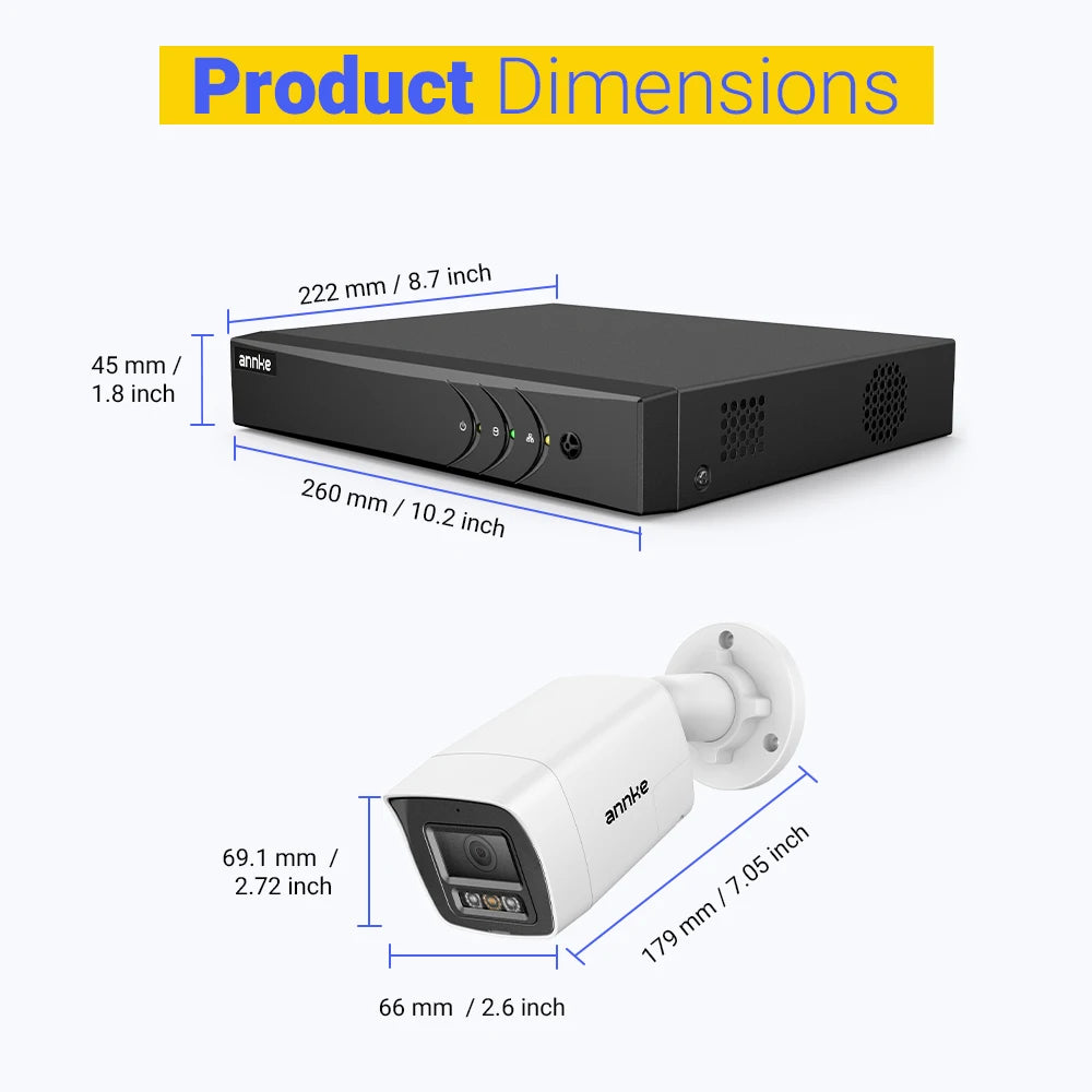 ANNKE 3K 5‑in‑1 8CH DVR System | 5MP Cameras, Two‑Way Audio, Color Night Vision