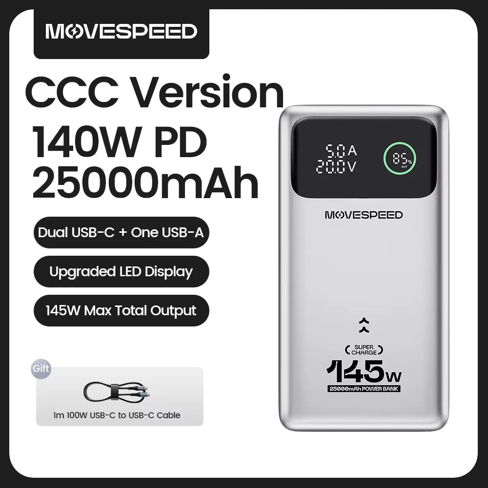 MOVESPEED M25Pro 140W Power Bank 25000mAh PD3.1 for Laptop