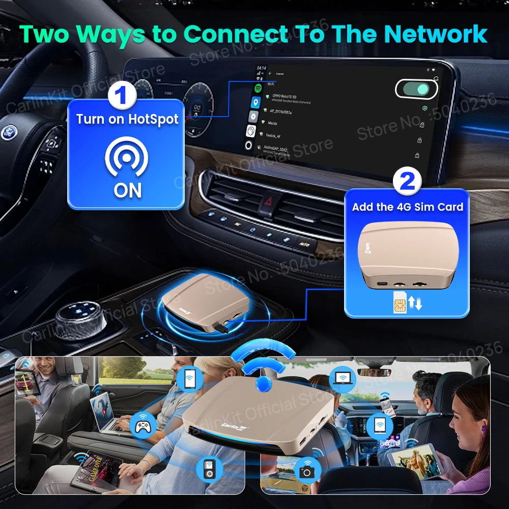 CarlinKit Tbox‑Ultra Android 15 8+128GB Wireless CarPlay AI Box