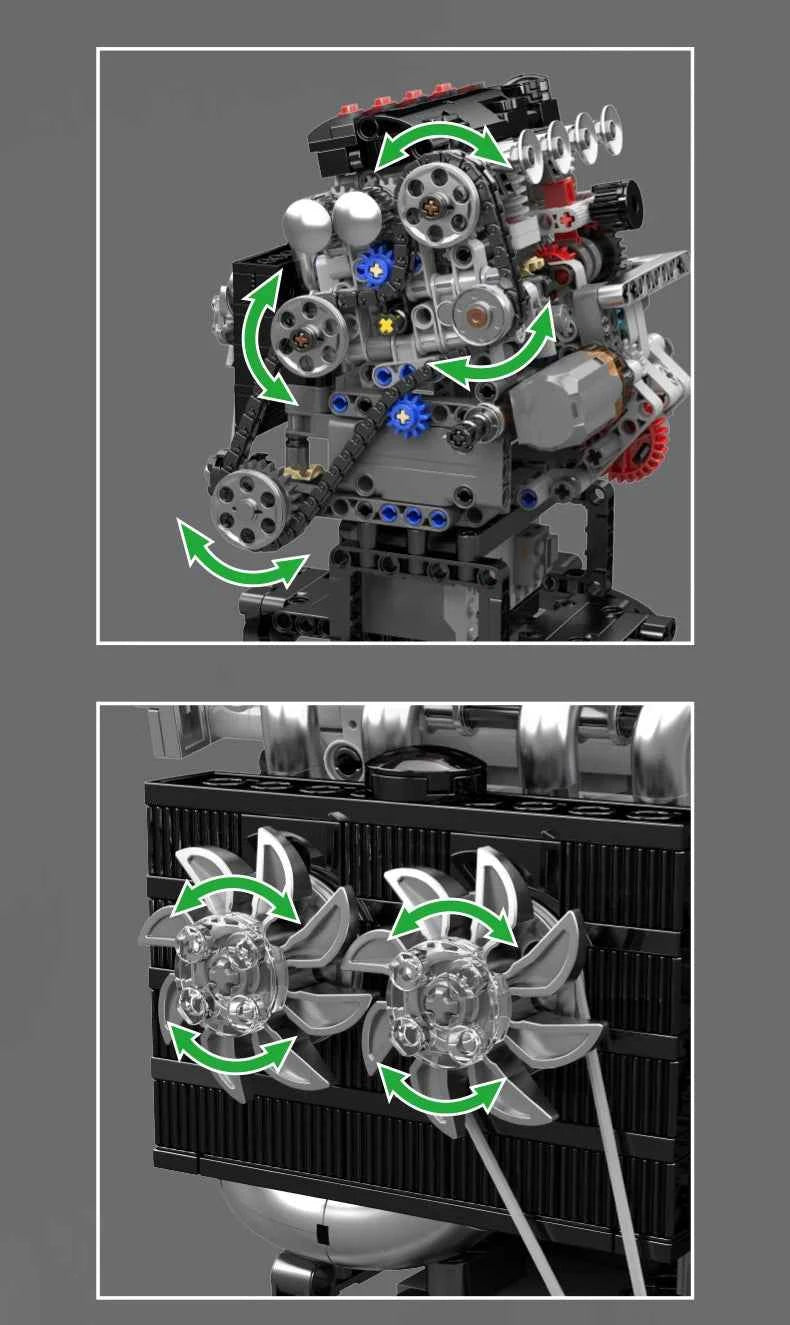 Mould King 10234 Motorized VTEC Engine Building Set | JDM L4 Model - Limetastore