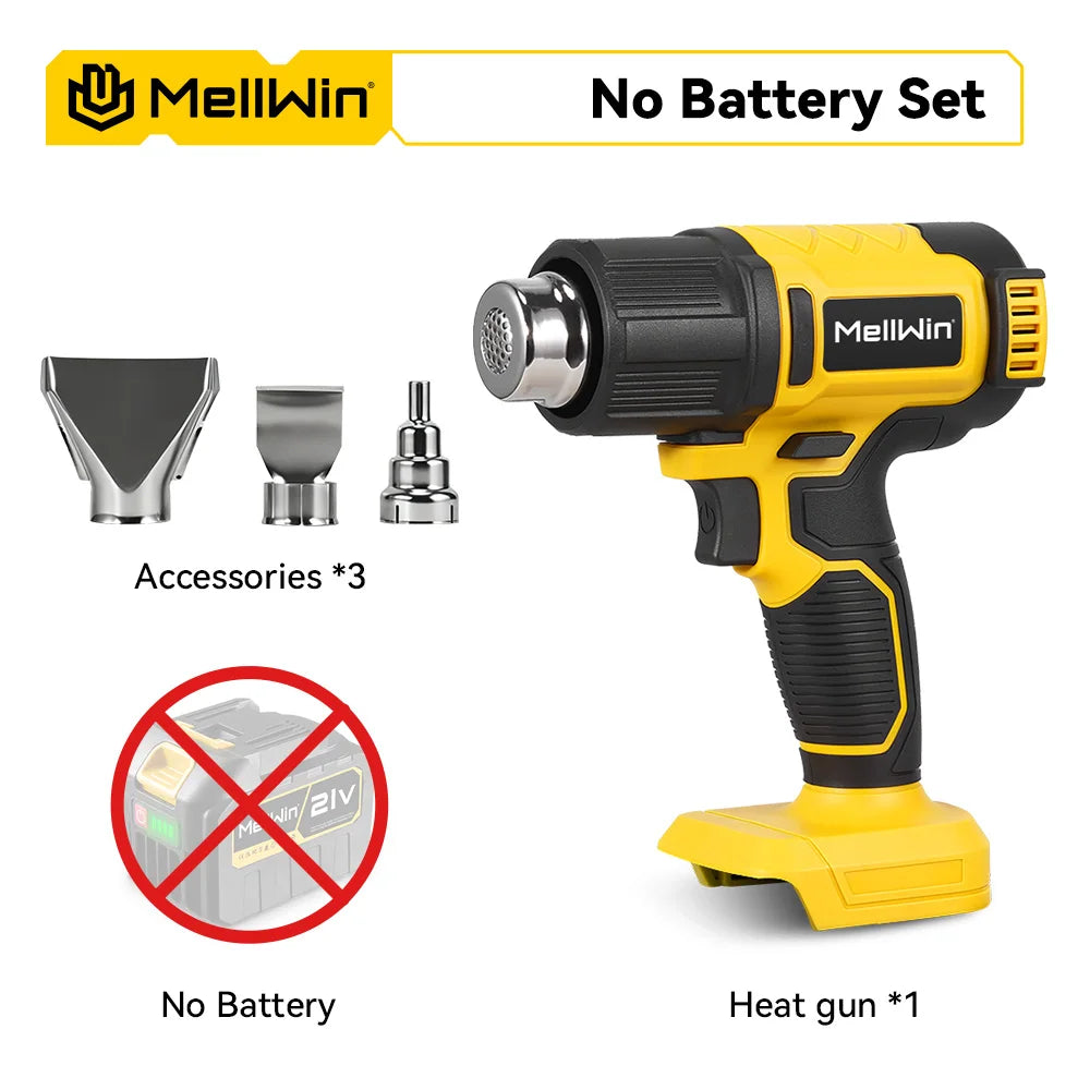 MELLWIN 540°C Cordless Electric Heat Gun 25 Gears Handheld Hot Air Blower Gun Home Welding Tools For Makita 18V Battery Pin - Limetastore