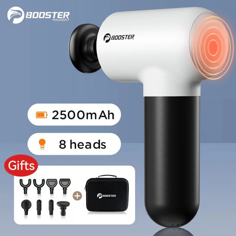 Booster V3 – Mini Electric Massage Gun | 6‑Speed Percussion Massager, Hot Compress, Portable Deep