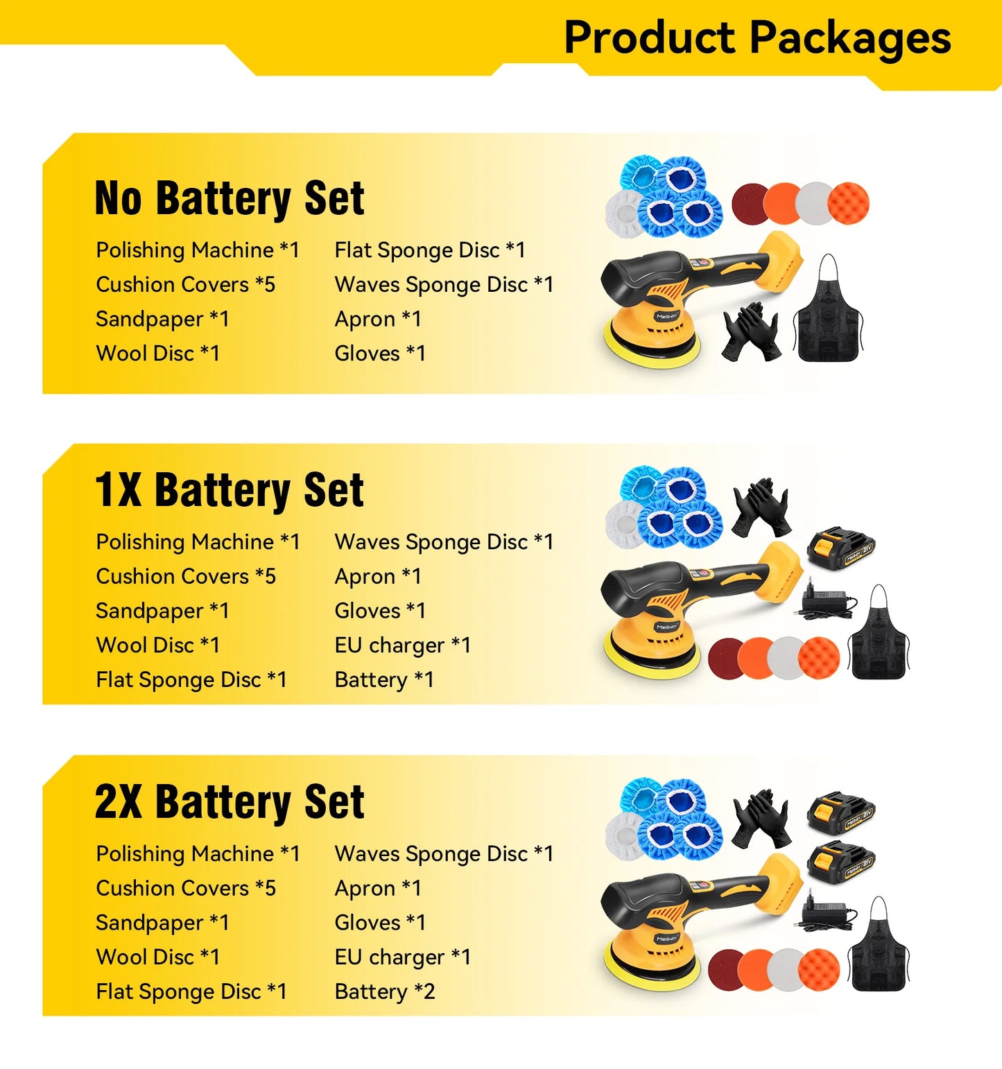 MELLWIN 150mm Cordless Electric Car Polisher 8 Adjustment Car Polishing Waxing Sanding Power Tool For Makita 18V Battery Pin - Limetastore