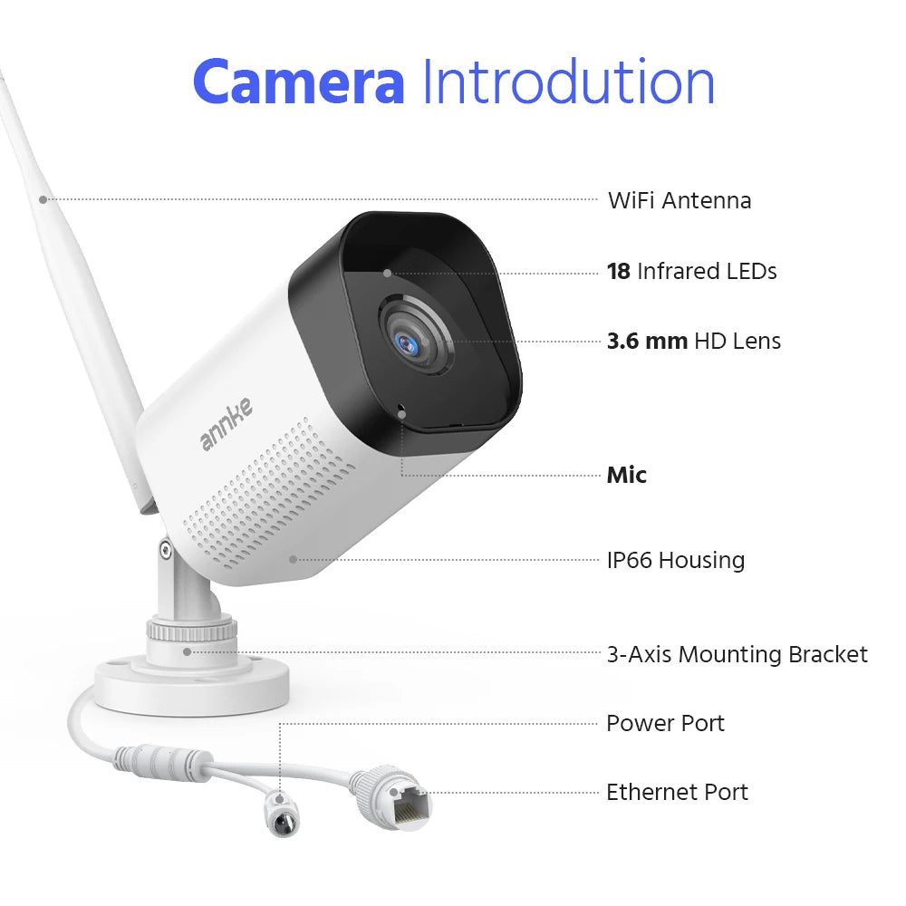 ANNKE 8MP Wireless CCTV System | 16CH NVR, 4K WiFi Cameras, Two‑Way Audio