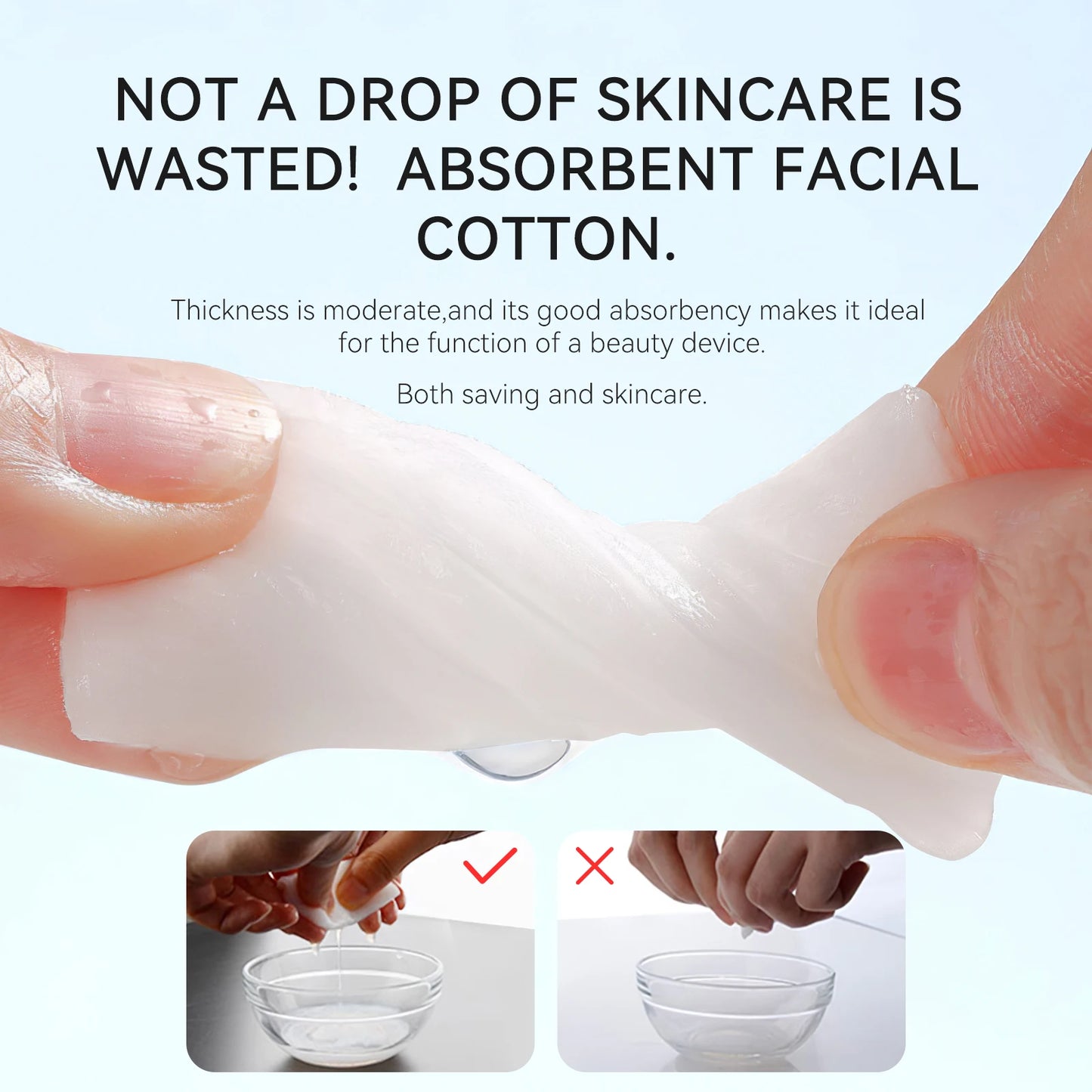 ANLAN Facial Cotton Pads | 150pcs, Extra Thick, 3‑Layer, Double‑Sided