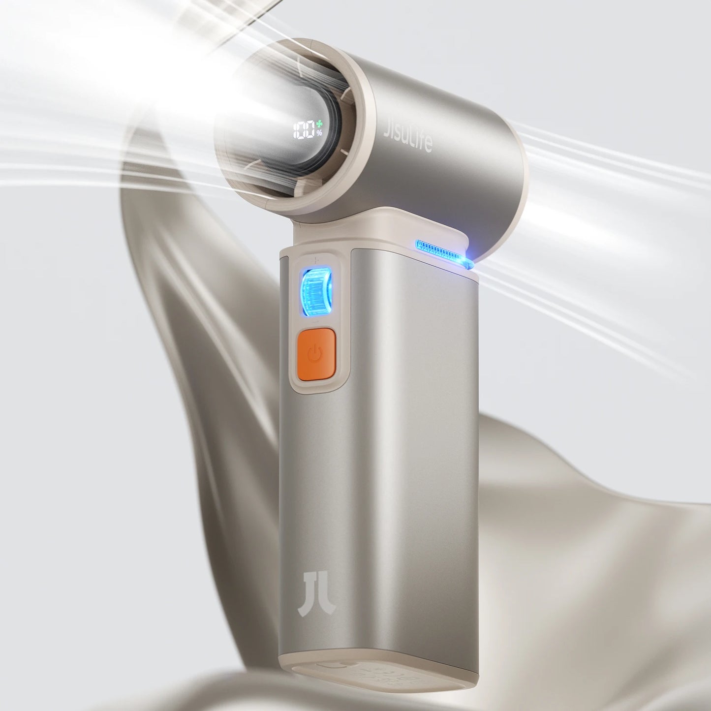 JISULIFE Portable Turbo Handheld Fan – 100 Adjustable Wind Speeds, Massive 9000mAh