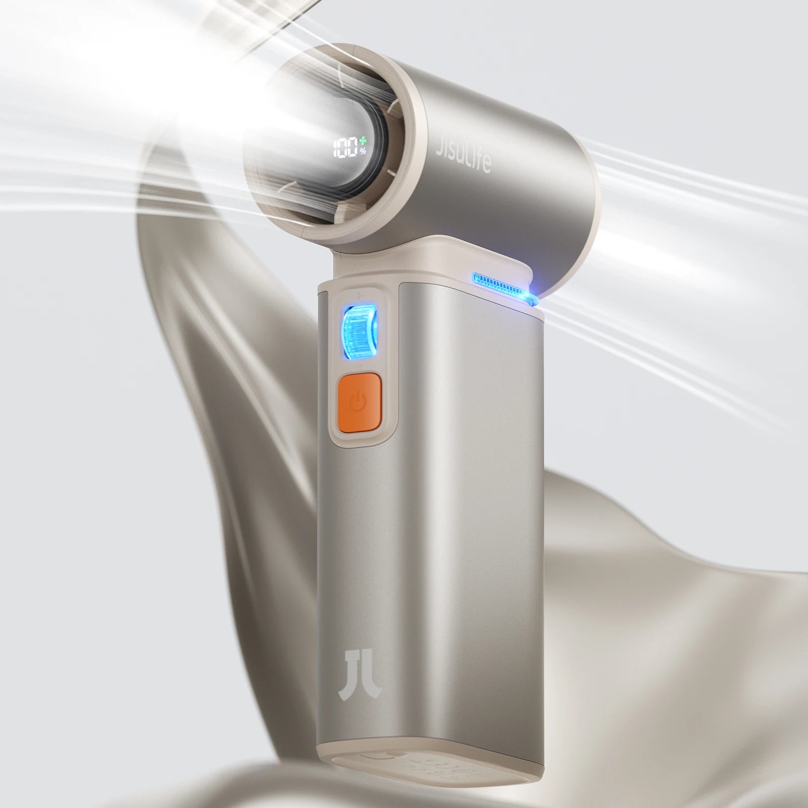 JISULIFE Portable Turbo Handheld Fan – 100 Adjustable Wind Speeds, Massive 9000mAh