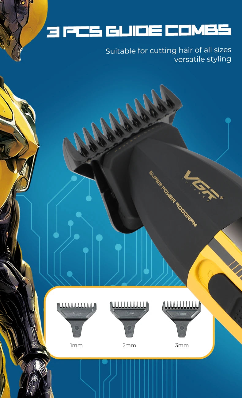 VGR Hair Trimmer Professional Hair Cutting Machine Cordless Hair Clippers Adjustable Barber Rechargeable Trimmer for Men V-285