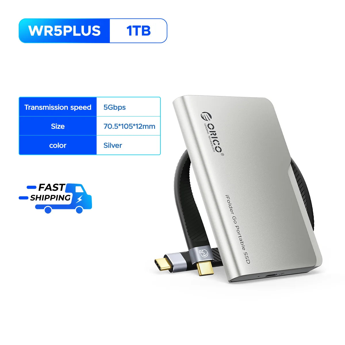 ORICO iFolder Go 1TB External SSD – USB 3.2 Gen1 Portable Solid State Drive for iPhone 16/15 Series