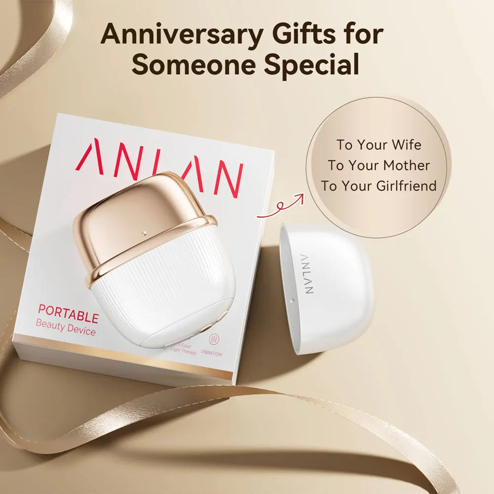 ANLAN RF Facial Device | Multi‑Polar RF, EMS Lifting, 3‑Color Light, 24K Gold