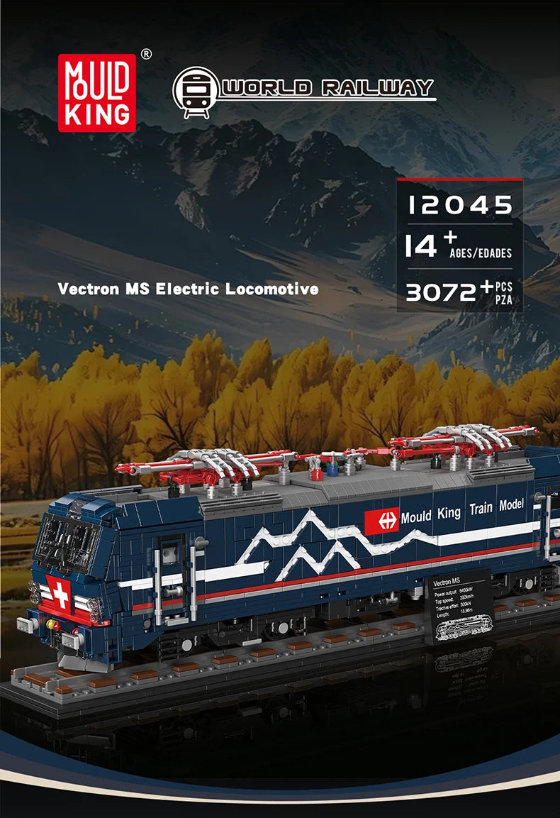 Mould King 12045 Motorized Vectron MS Train Set | RC Technical Locomotive Building Blocks with Tracks - Limetastore
