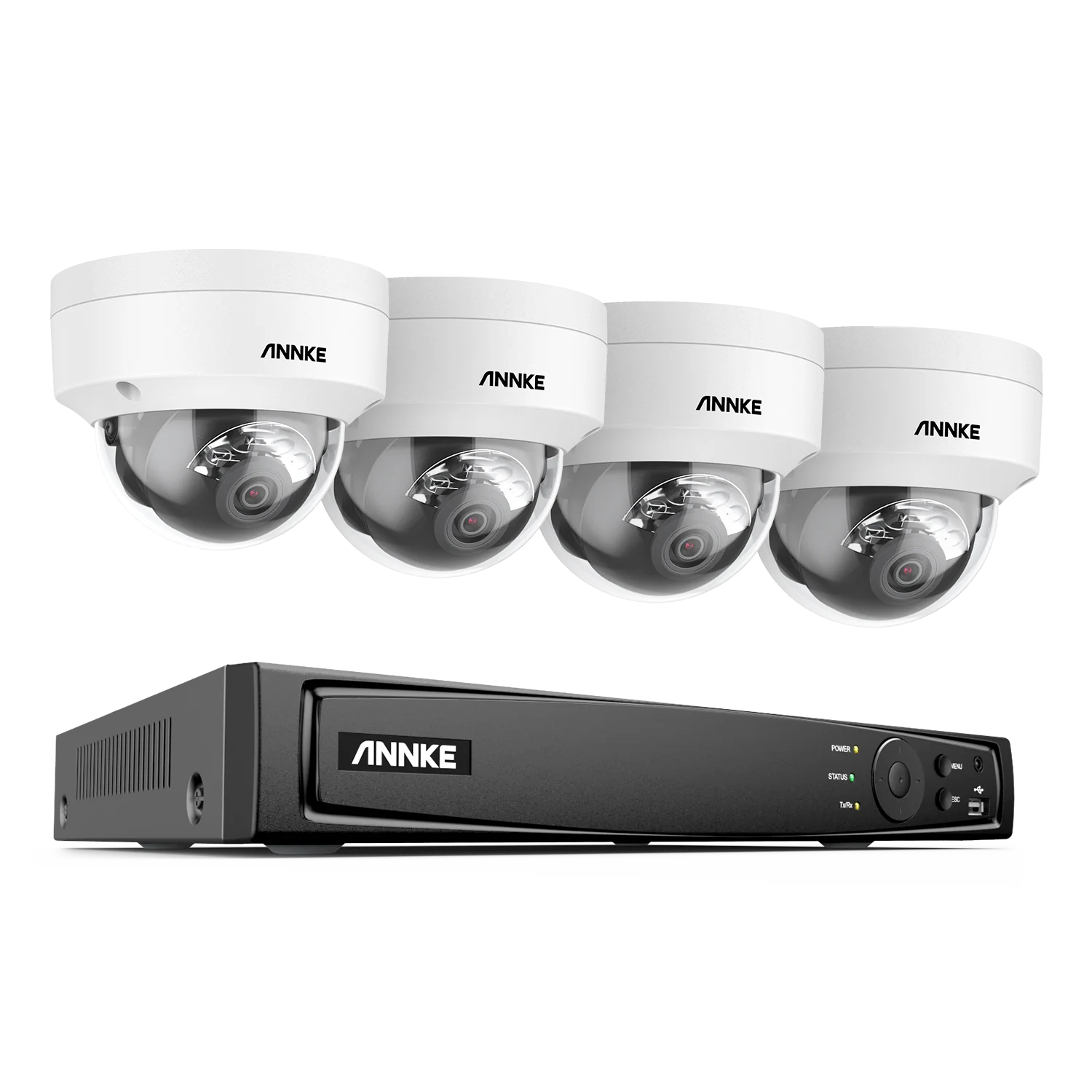 ANNKE 4K 8MP PoE CCTV System | 8CH H.265+ NVR, 4× 8MP Cameras, 128GB TF Card Support