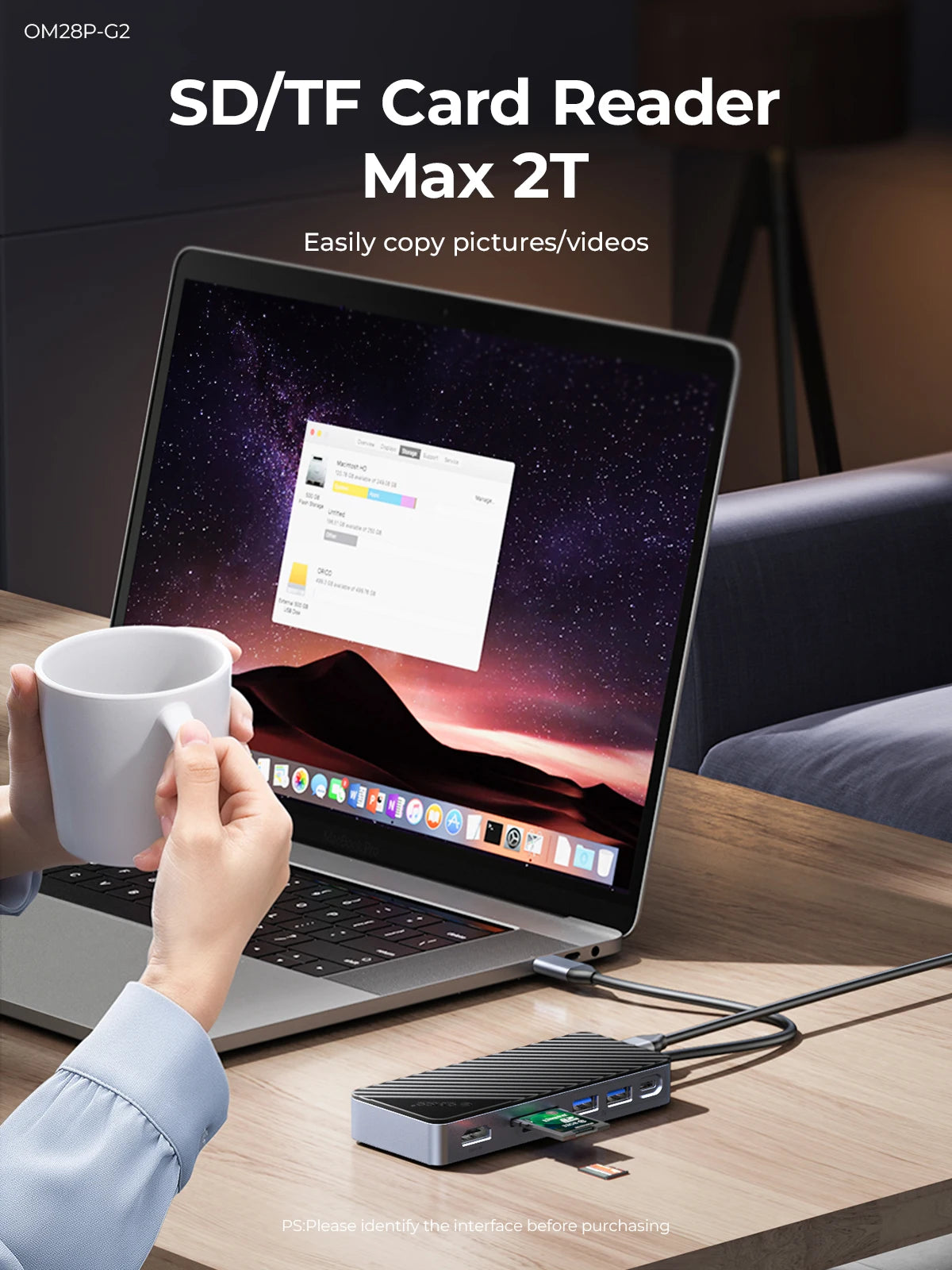 RICO USB‑C Hub Docking Station with M.2 NVMe/SATA SSD Enclosure