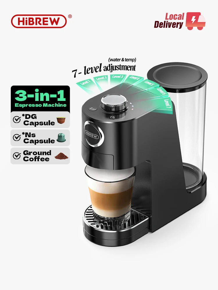 HiBREW H3C – 3‑in‑1 Multi‑Capsule Coffee Machine | Hot & Cold Brewing | Compatible with DG