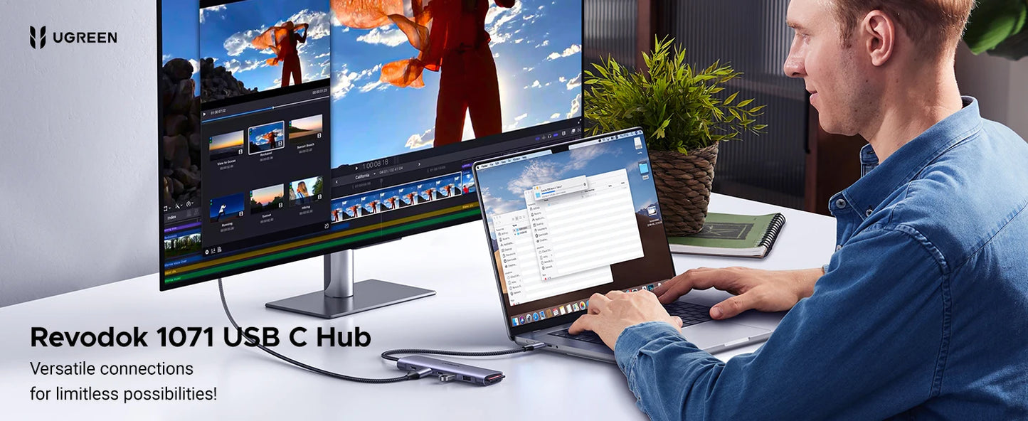 UGREEN 7‑in‑1 USB‑C Hub with 4K60Hz HDMI, PD100W, USB‑C & Dual USB‑A
