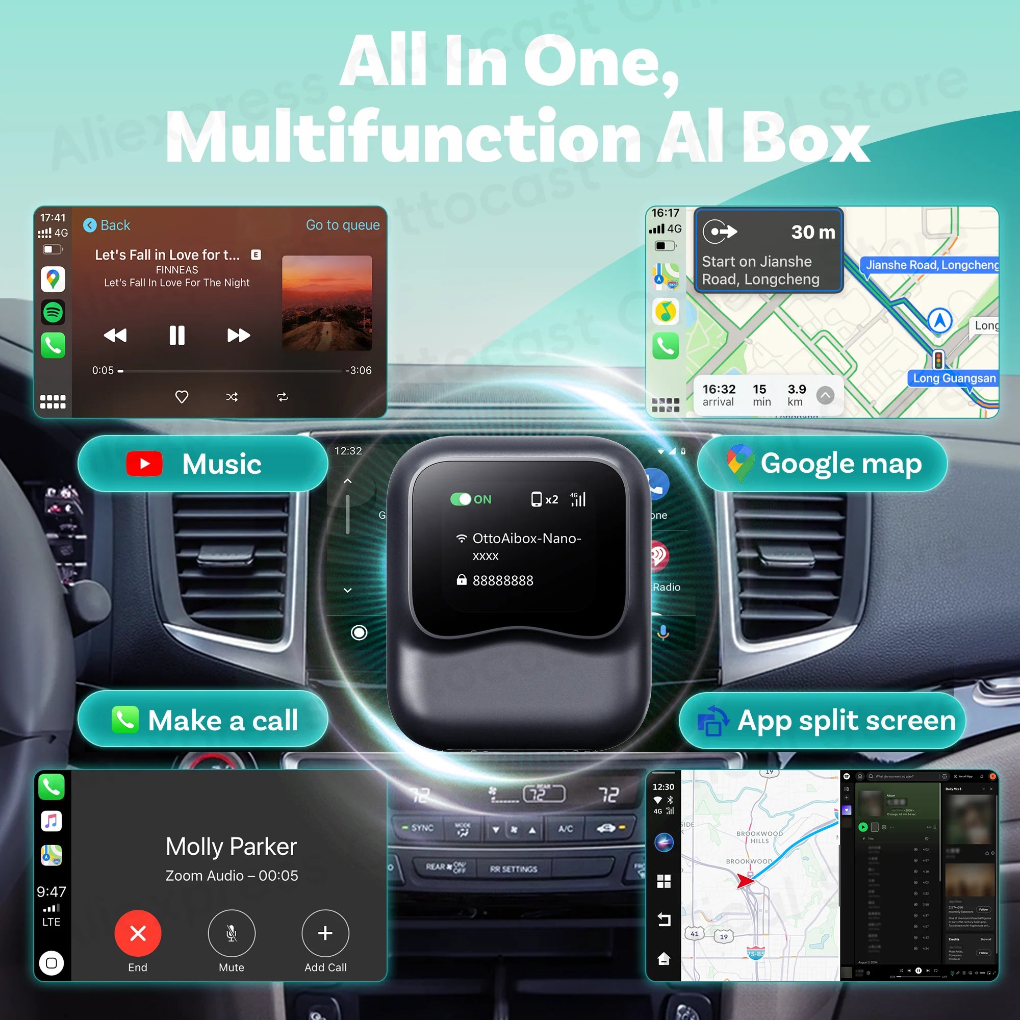 OTTOCAST Ottaibox Nano Android 13 Wireless CarPlay AI Box