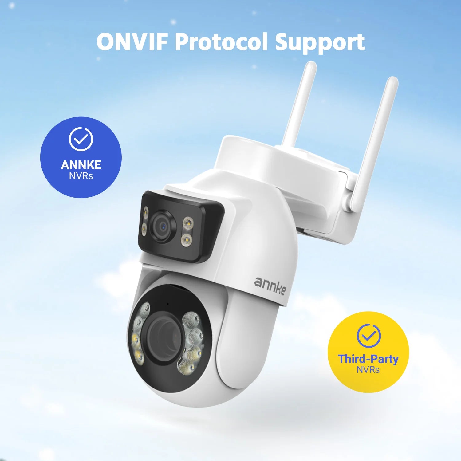 ANNKE WCD1012 10MP Dual‑Lens PTZ Camera | 12× Zoom, AI Tracking, WiFi