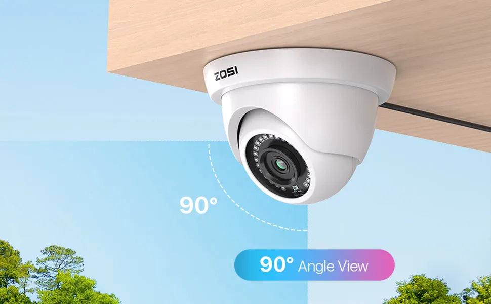 ZOSI 8CH 1080P Wired Security Camera System – H.265+ 5MP Lite DVR Recorder with 2MP Indoor/Outdoor